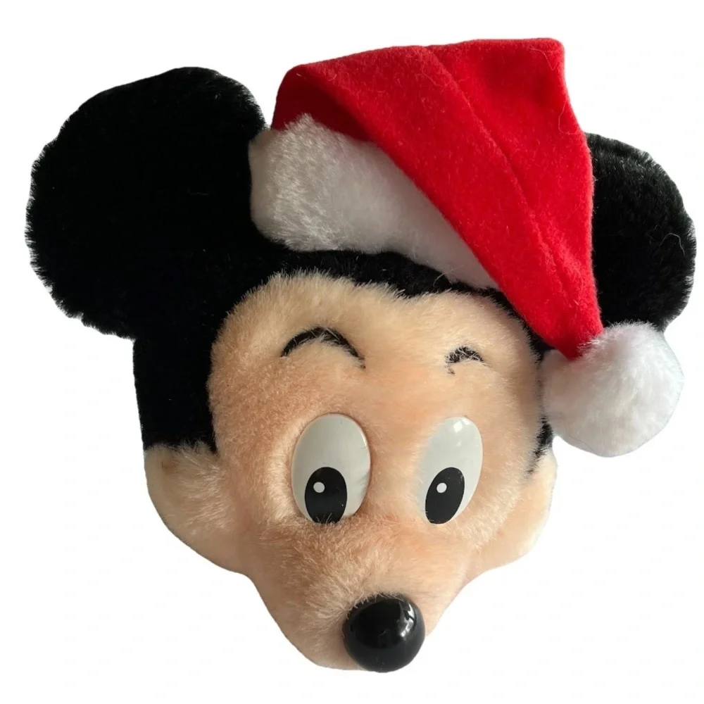 Mickey Mouse Santa Door Knob Cover Plush Walt Disney World Disneyland Korea Vntg